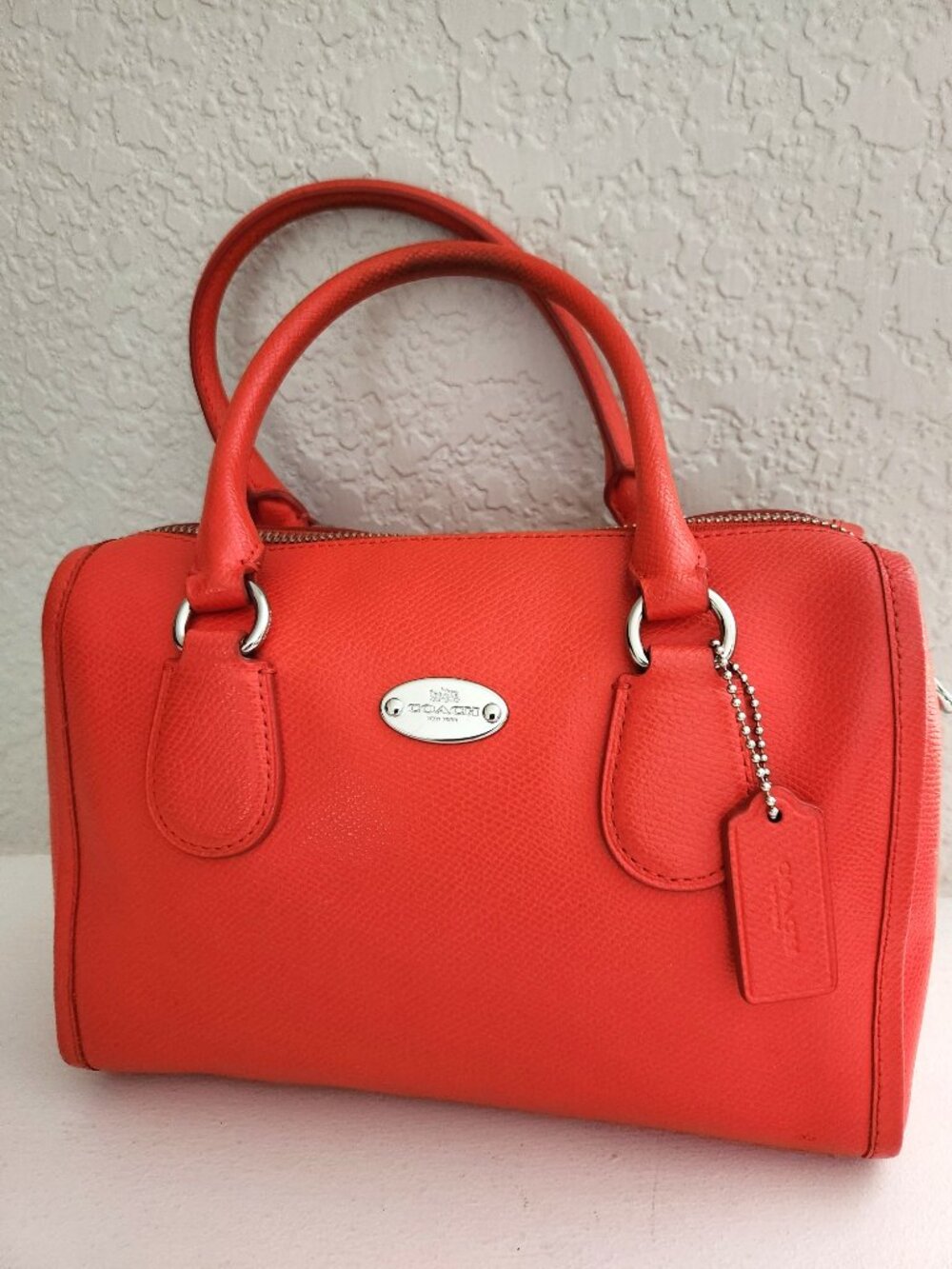 Coach Mini Bennett Coral Leather Satchel Handbag Purse